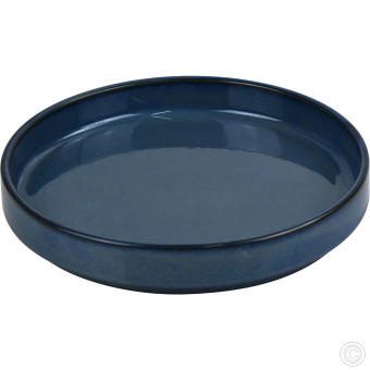 HorecaGold Porcelain Round Stacking Tray 800ML 28Oz Reactive Glaze Blue