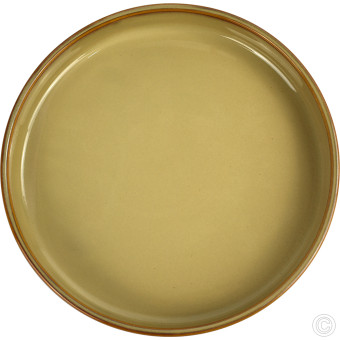 HorecaGold Porcelain Round Stacking Tray 800ML 28Oz Reactive Glaze Brown 