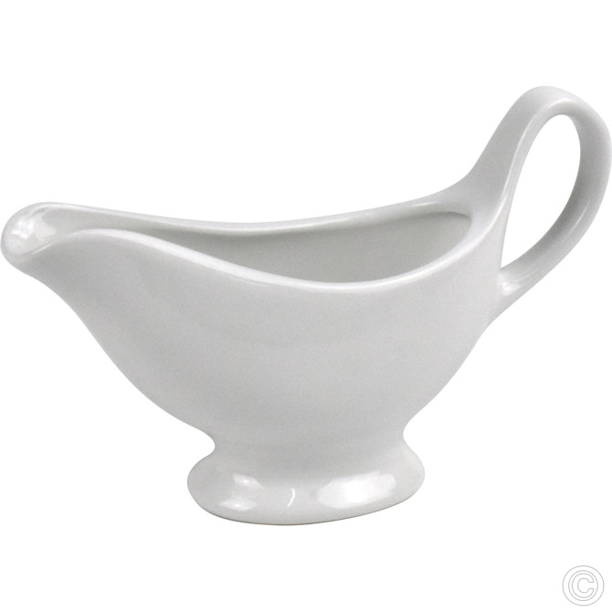 HorecaGold Porcelain Sauce Boat 145ML 5Oz White SERVEWARE image