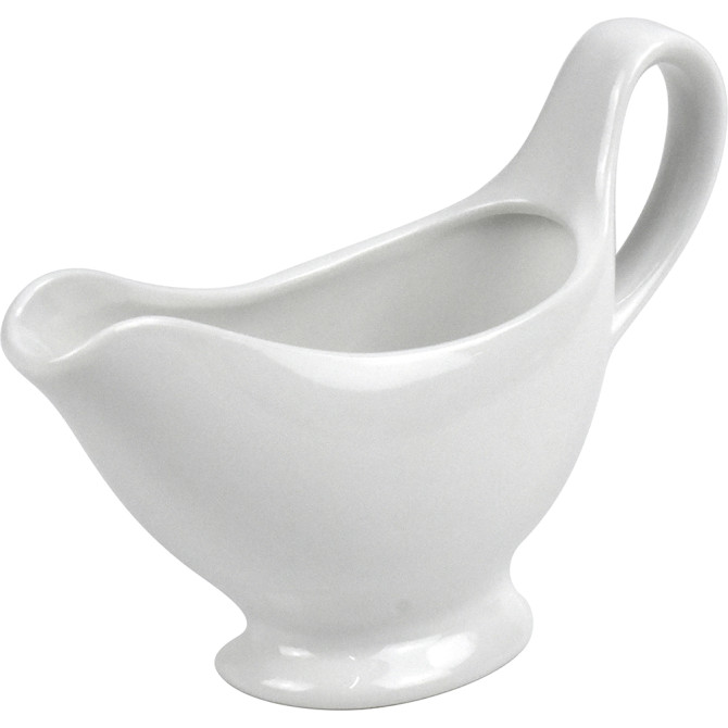 HorecaGold Porcelain Sauce Boat 225ML 8Oz White SERVEWARE image