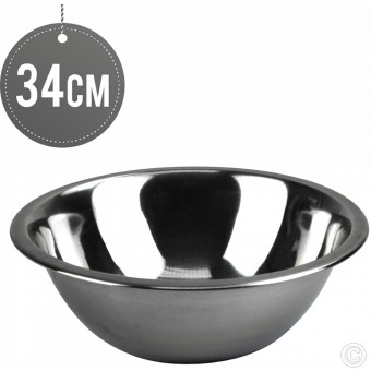 Stainless Steel Deep Mixing Bowls 34cm