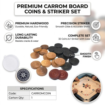 Carrom Board Coins And Striker