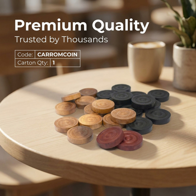 Carrom Board Coins And Striker SPORTS image
