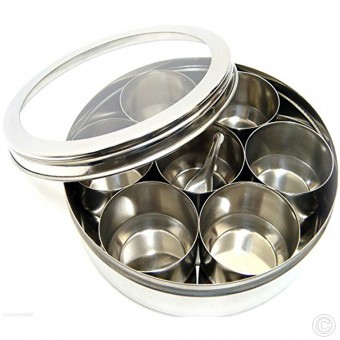 Stainless Steel Spice Box/Masala Dabba 23cm