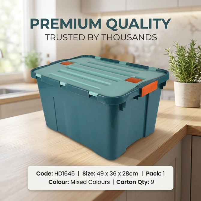 Hard Plastic Storage Tool Box 34L 490x 360x 280mm image