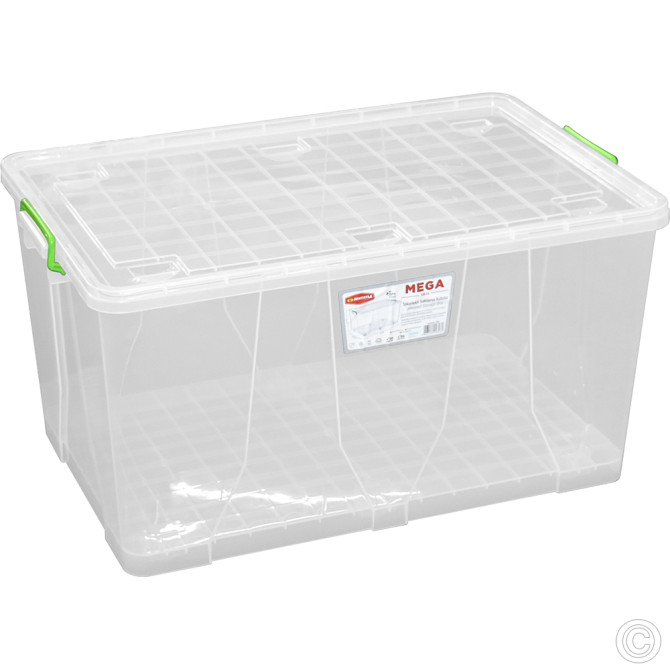 Mega Clip Storage Box 120L With Wheels 80 x 51 x 42cm image