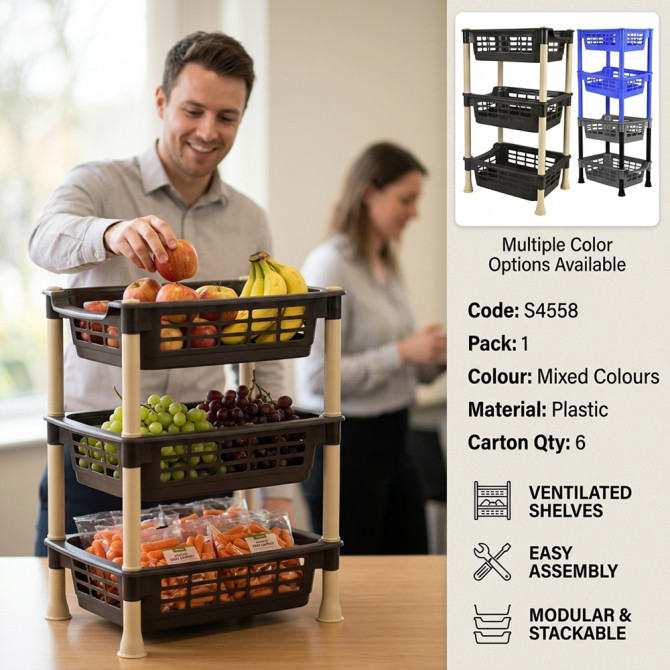Modular Plastic Vegetable Rack 3 Tier image
