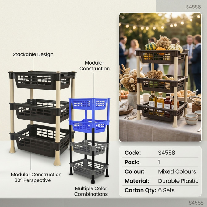 Modular Plastic Vegetable Rack 3 Tier image