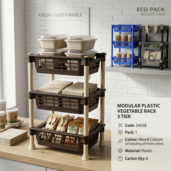 Modular Plastic Vegetable Rack 3 Tier image