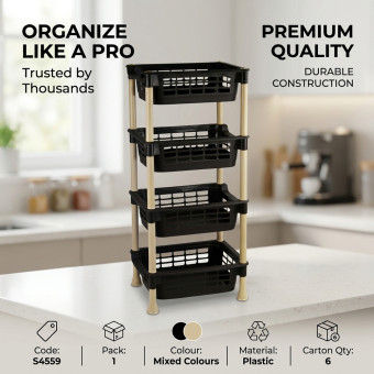 Modular Plastic Vegetable Rack 4 Tier