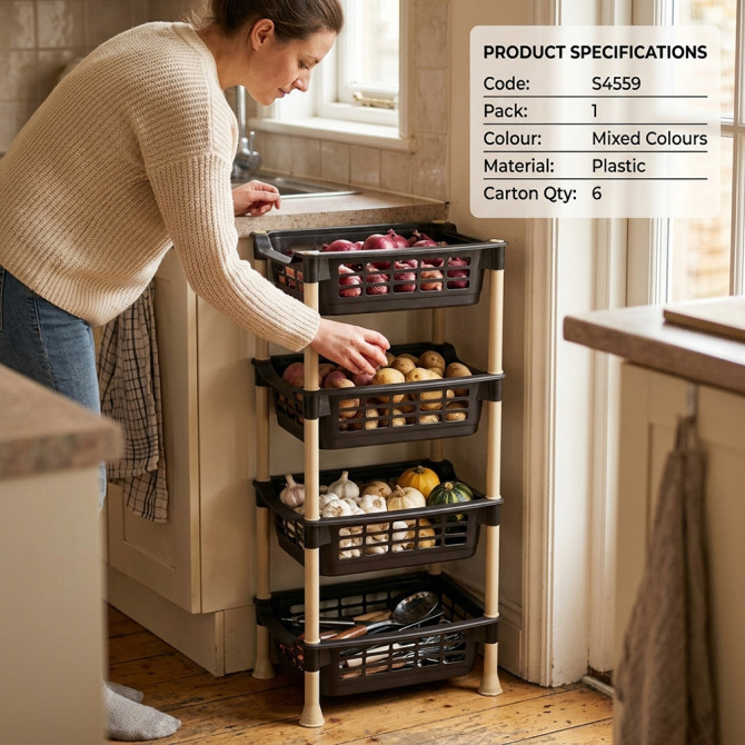 Modular Plastic Vegetable Rack 4 Tier STORAGE & ORGANISATION image