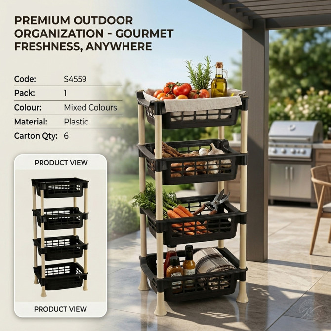 Modular Plastic Vegetable Rack 4 Tier STORAGE & ORGANISATION image