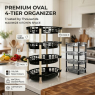 Oval 4 Tier Fruit and Vegetable Kitchen Rack