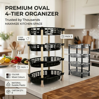 Oval 4 Tier Fruit and Vegetable Kitchen Rack
