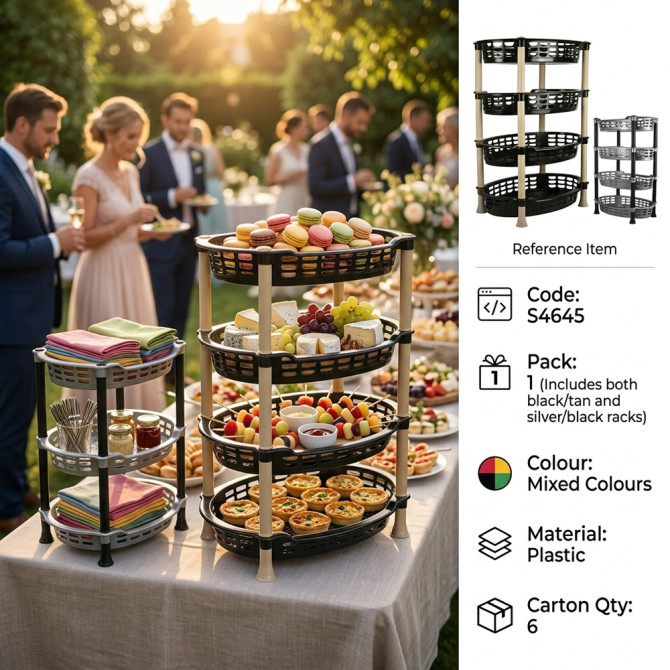 Oval 4 Tier Fruit and Vegetable Kitchen Rack STORAGE & ORGANISATION image