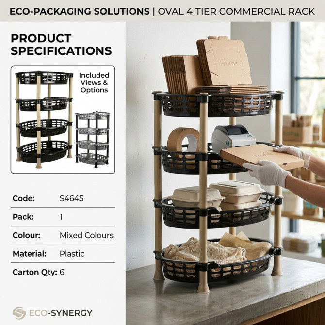 Oval 4 Tier Fruit and Vegetable Kitchen Rack STORAGE & ORGANISATION image