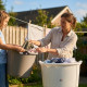 Oval Plastic Laundry Basket Hamper With Grip Handles image