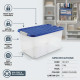 Plastic Storage Box With Clip Lid & Wheels 100L image