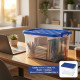Plastic Storage Box With Clip Lid & Wheels 45L 52x36x34cm STORAGE & ORGANISATION image