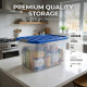 Plastic Storage Box With Clip Lid & Wheels 75L image