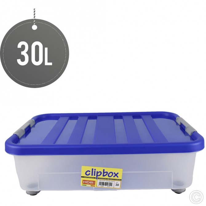 Plastic Storage Box With Wheels and Lid 30L STORAGE & ORGANISATION image