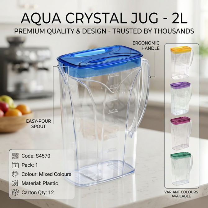 Aqua Plastic Crystal Jug 2L TOOLS & GADGETS image