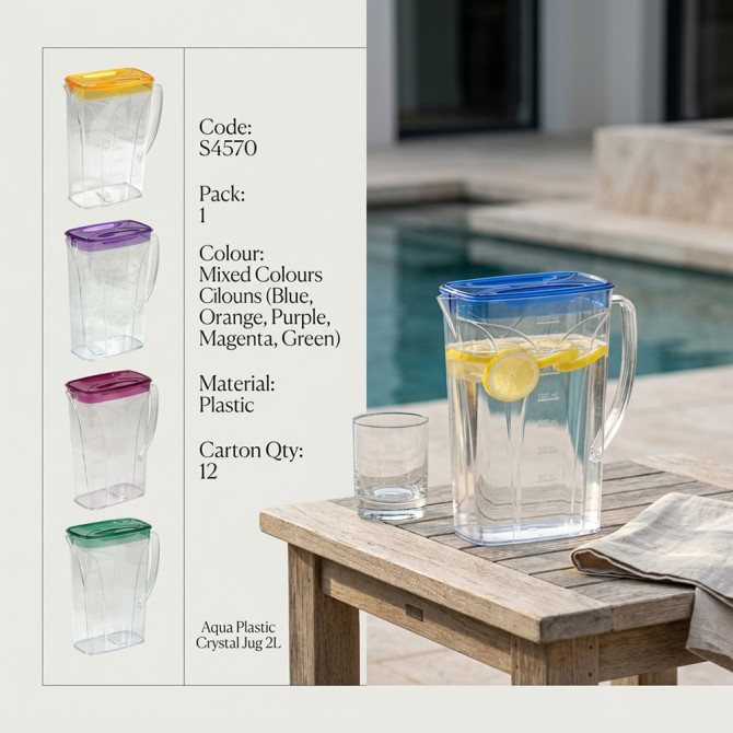 Aqua Plastic Crystal Jug 2L TOOLS & GADGETS image