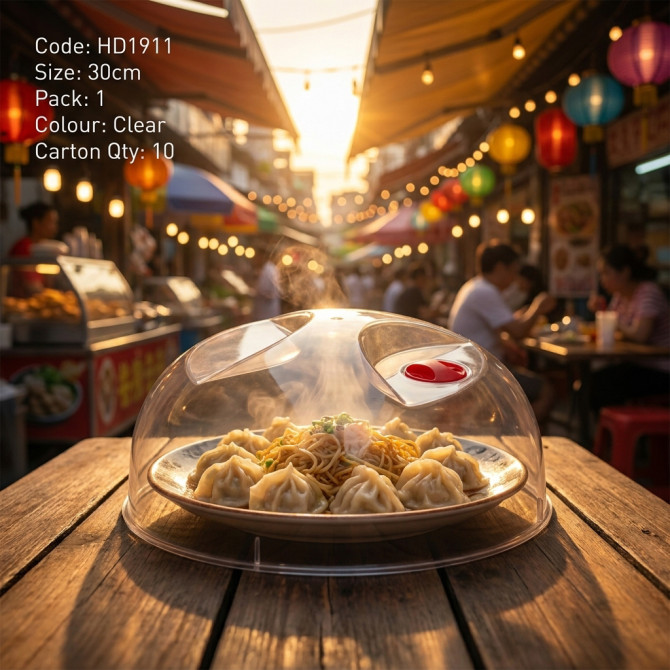 Clear Microwave Plate Cover Plastic 30cm image
