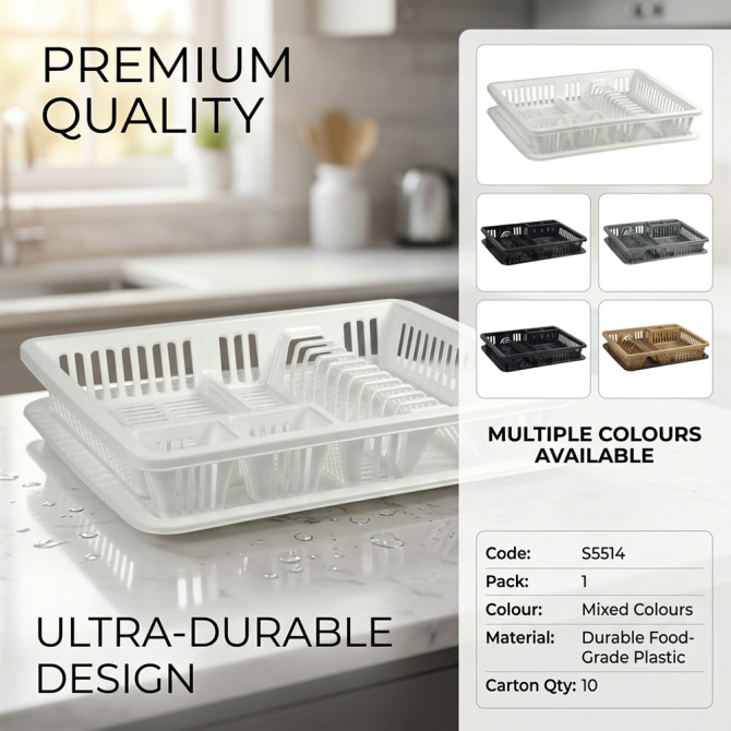 Luxury Dish Drainer with Tray Large image