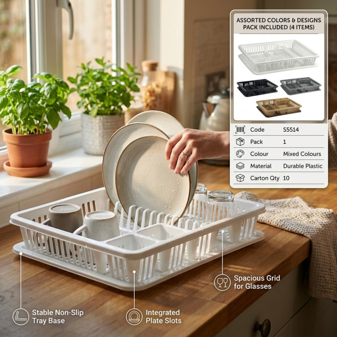 Luxury Dish Drainer with Tray Large image