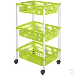 Plastic Vegetable Rack 3 Tier With Baskets