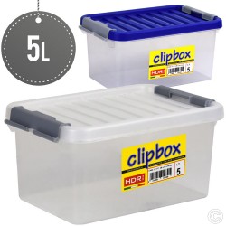 Plastic Storage Box With Clip Lid 5L
