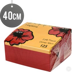 Poppies Paper Napkins 2Ply 125pack Red