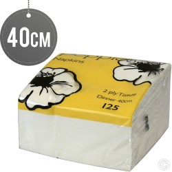 Poppies Paper Napkins 2Ply 125pack White