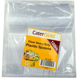 Disposable Heavy Duty Spoons 100pack Clear