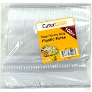 Disposable Heavy Duty Forks 100pack Clear