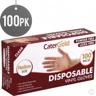 Disposable Vinyl Gloves 100pack M Clear