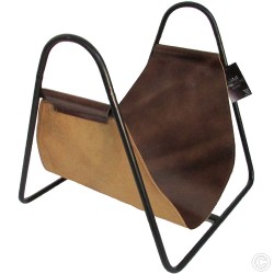 Luxury Leather Log Holder / Log Basket Rack for Fireplace