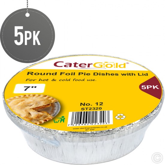 Aluminium Foil Container Pie Dishes With Lid 5pack No.12