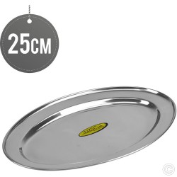 Oval Stainless Steel Serving Tray 25cm