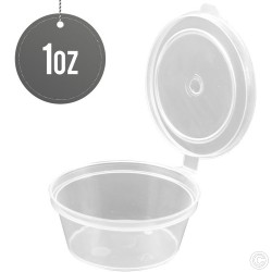 Plastic Sauce Cups With Hinged Lids 1oz 1000set