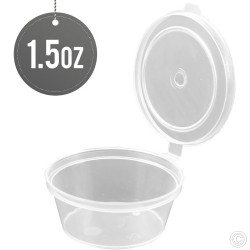 Plastic Sauce Cups With Hinged Lids 1.5oz 1000set