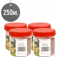 Plastic Food Storage Jars Containers 250ml 4pack