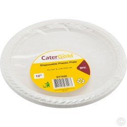 Recyclable Plastic Plates 10'' 8pack White
