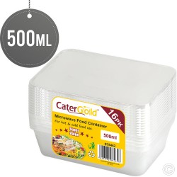 Plastic Microwave Food Containers 500CC 16pack