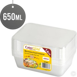 Plastic Microwave Food Containers 650CC 14pack