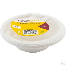 Recyclable Plastic Bowls 6'' 20pack White