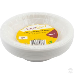 Recyclable Plastic Bowls 6'' 50pack