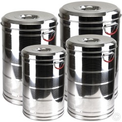 Stainless Steel  Storage Drum Cannisters (26/28/30/32cm 4pc)