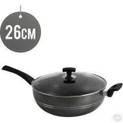 Ashley Non-Stick Wok 26CM Long Handle With Glass Lid 
